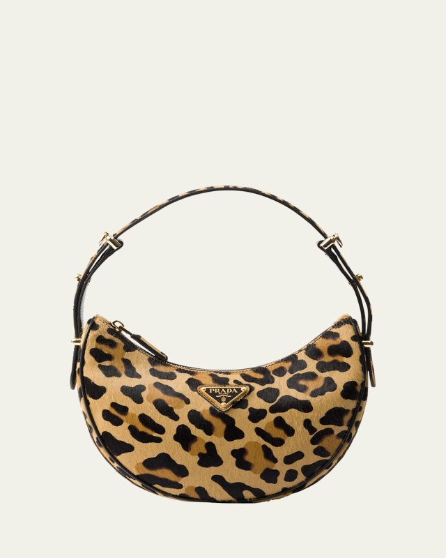 Arque Leopard Calf Hair Shoulder Bag